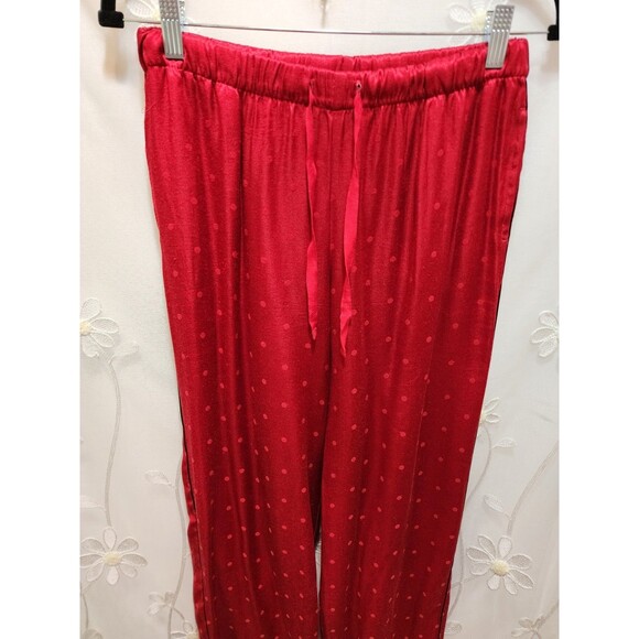 Victoria Secret XS Red Pants SleepWear Smooth Soft Polka Dot Silky Vivid Scarlet - Picture 3 of 16